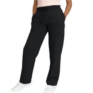 BLUE ICE Black Heavyweight Wide-Leg Drawstring Sweatpants Size M NWT